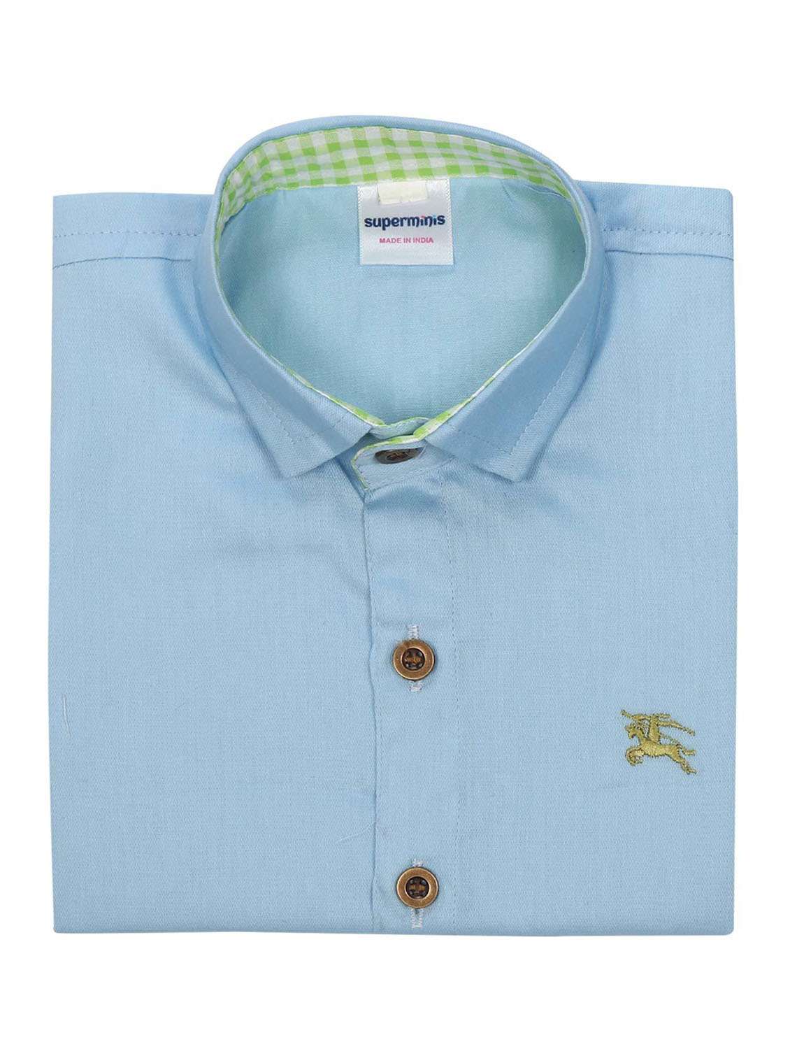 boys blue cotton shirt - 19701312 - Standard Image - 2