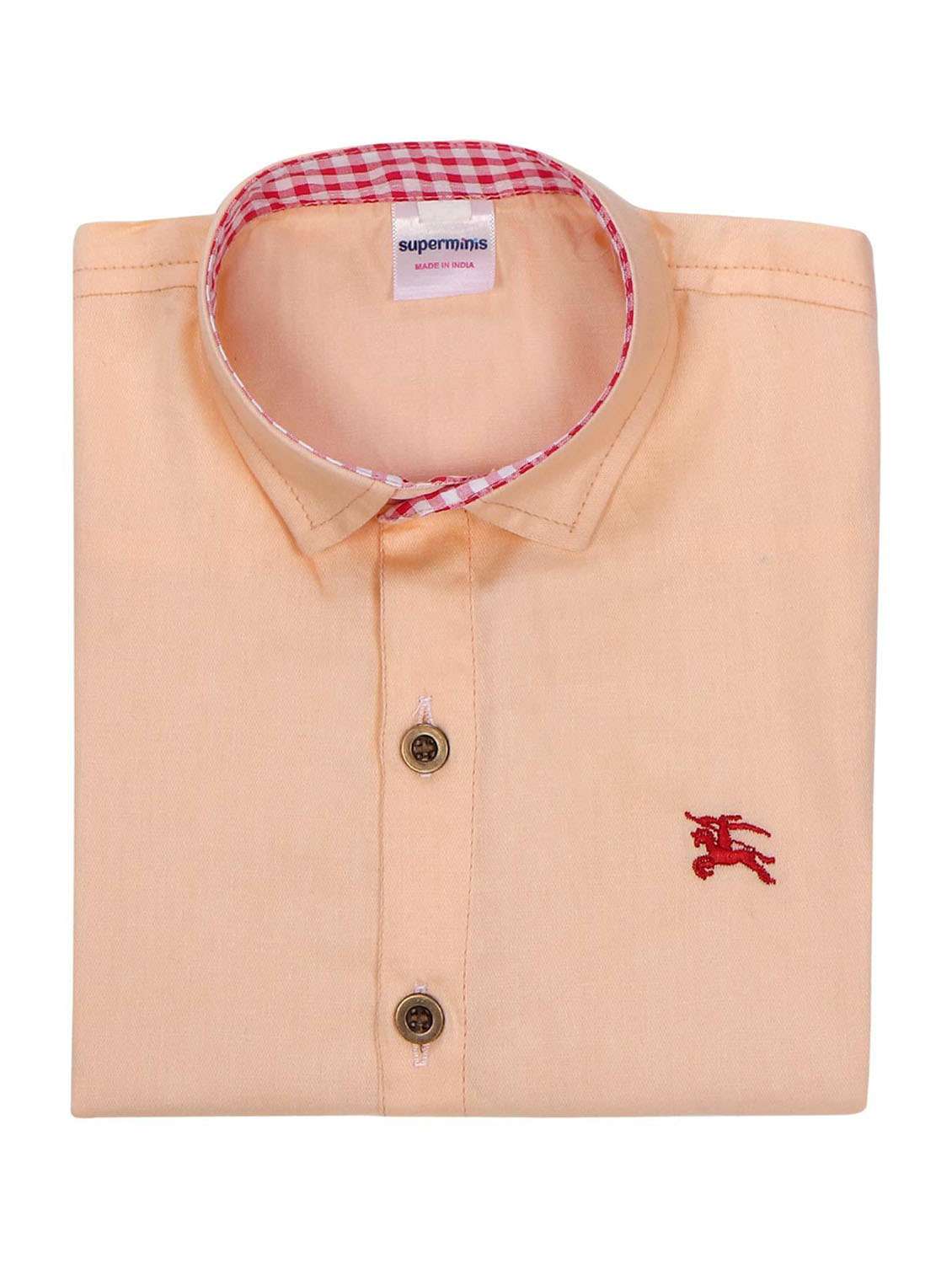boys peach cotton shirt - 19701314 -  Standard Image - 2