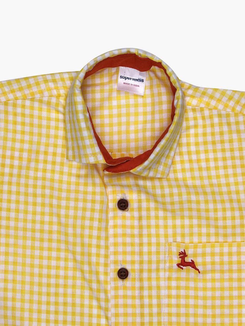 boys yellow check shirt - 19701317 - Standard Image - 2