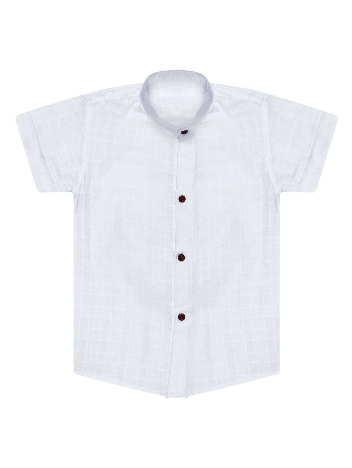 boys white check shirt