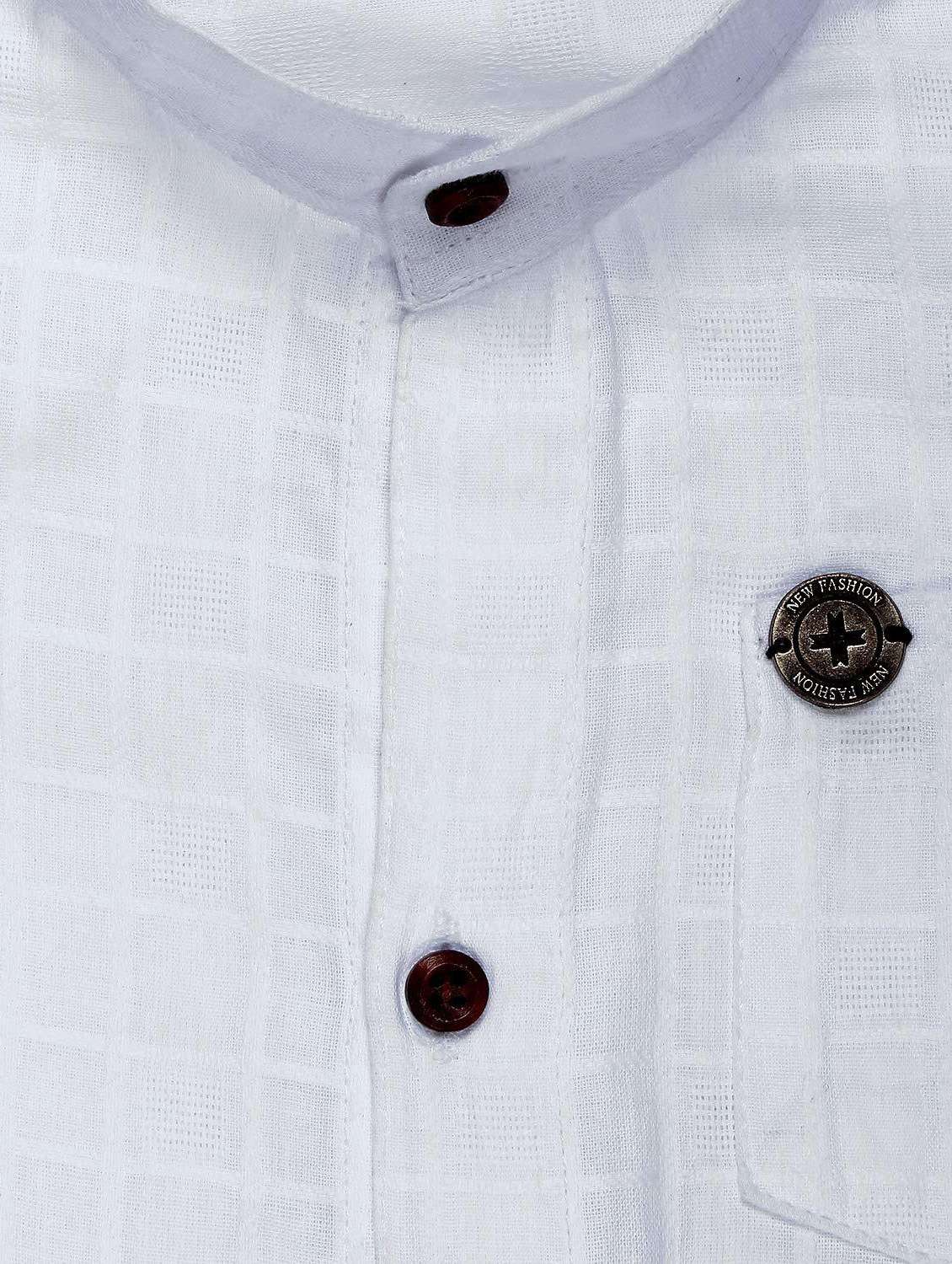 boys white check shirt - 19701323 - Standard Image - 2