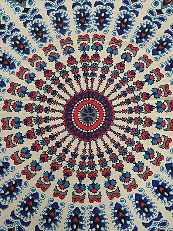 indhome life multicolor pure cotton set of 6 pcs jaipuri traditional pattern diwan set - 19701376 - Standard Image - 2