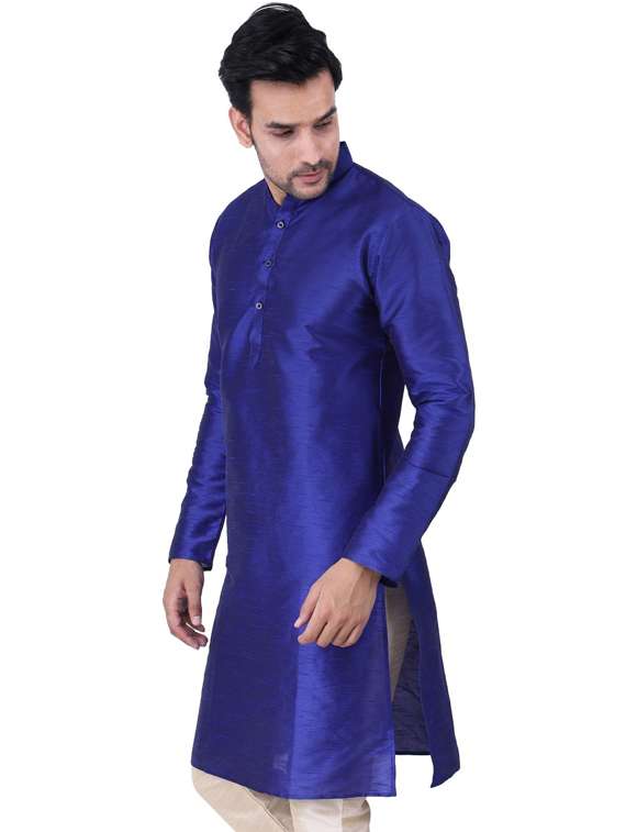 dark blue solid kurta pyjama set - 19702772 -  Standard Image - 2