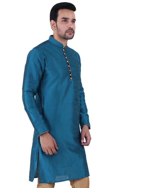blue solid kurta pyjama set - 19702805 - Standard Image - 2