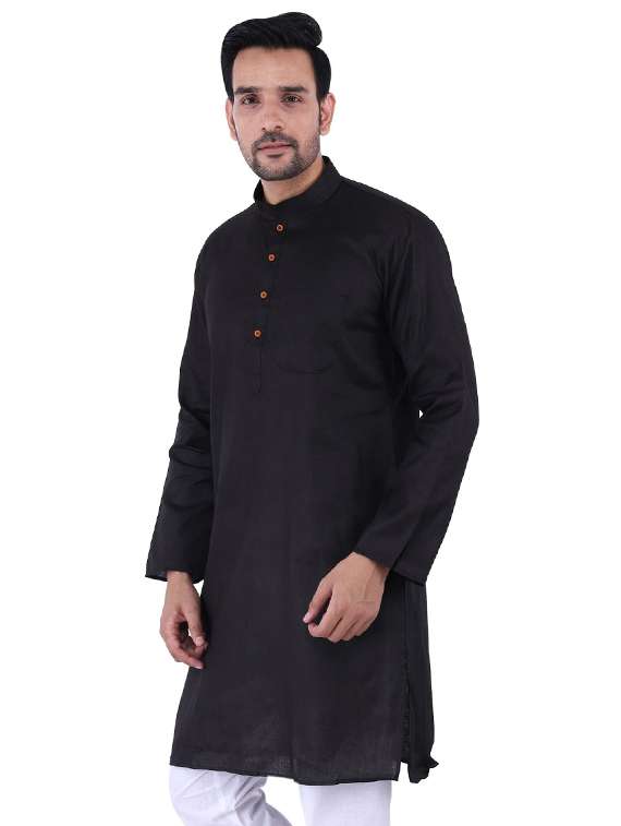 black solid kurta pyjama set - 19702825 -  Standard Image - 2