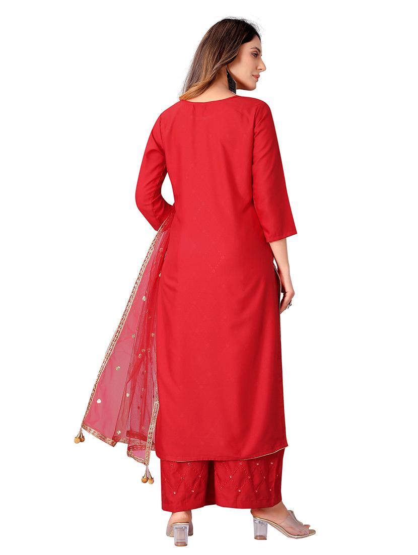 women embroidered kurta palazzo set - 19703551 - Standard Image - 2