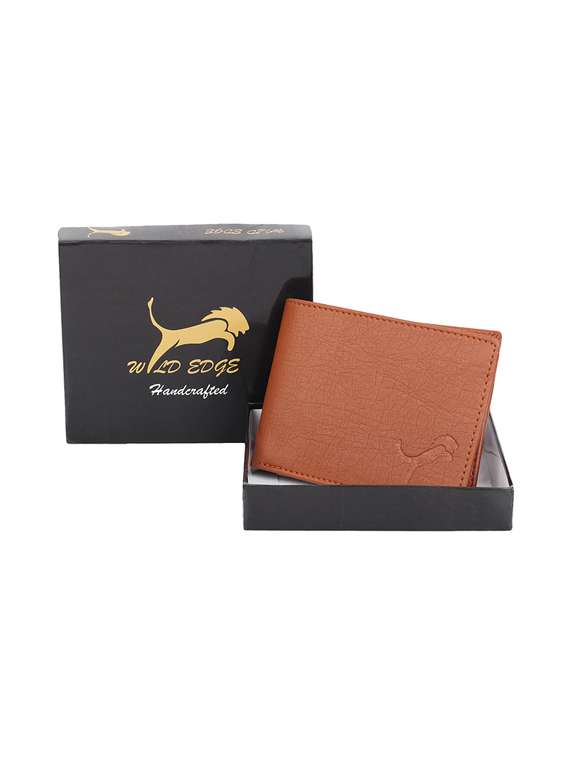 tan leatherette wallet