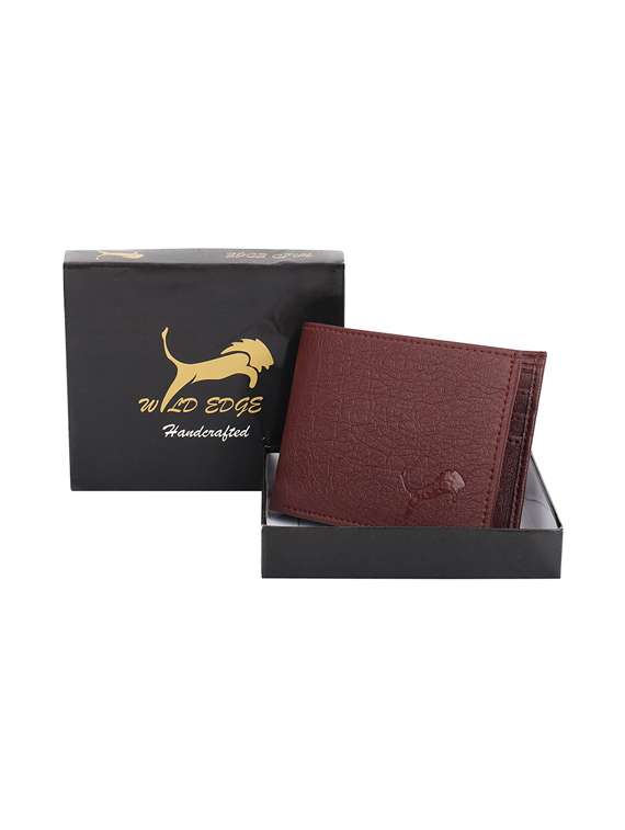 brown leatherette wallet