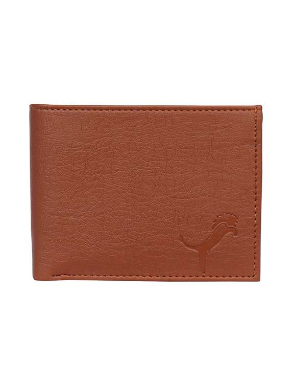 brown leatherette wallet