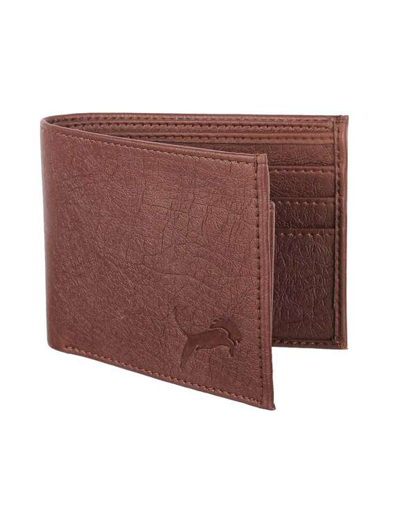 brown leatherette wallet