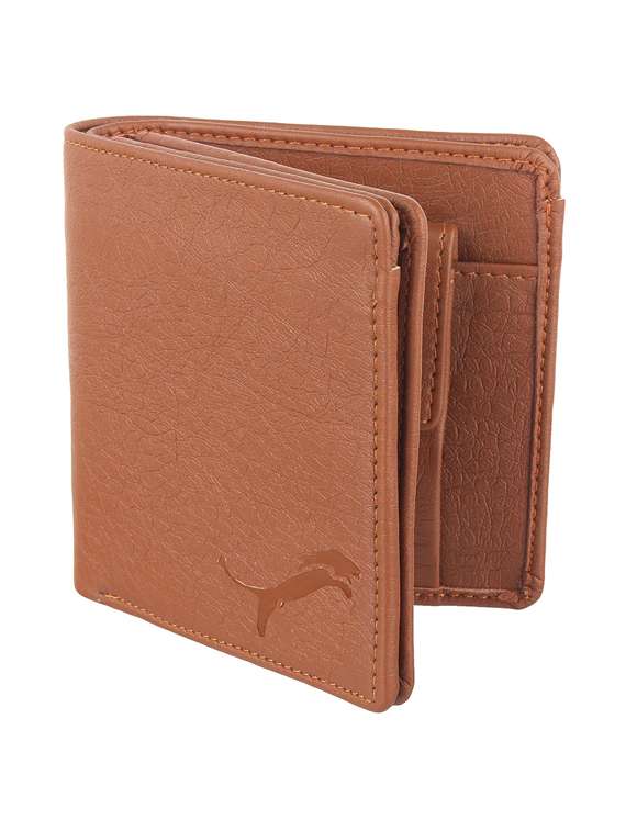 tan leatherette wallet
