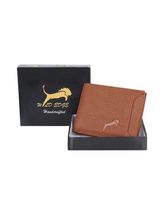tan leatherette wallet