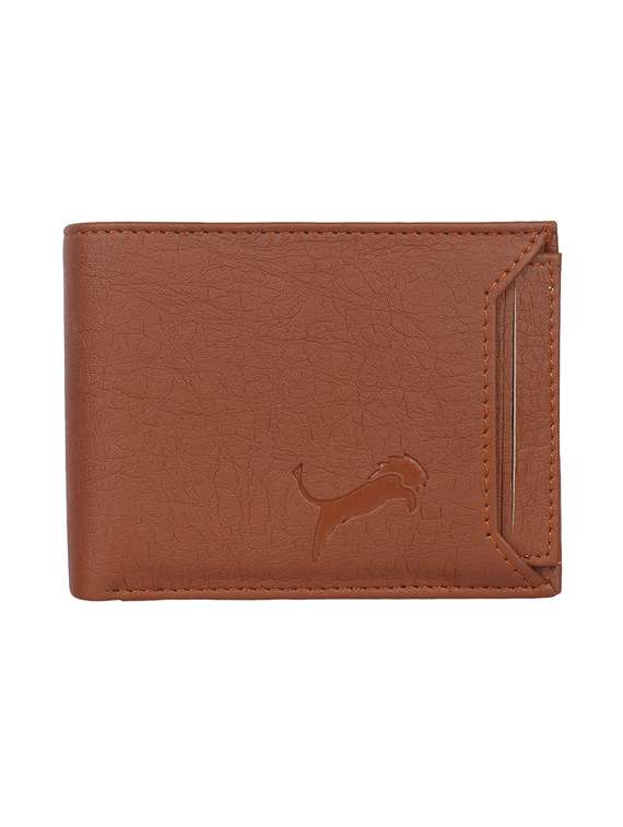 brown leatherette wallet