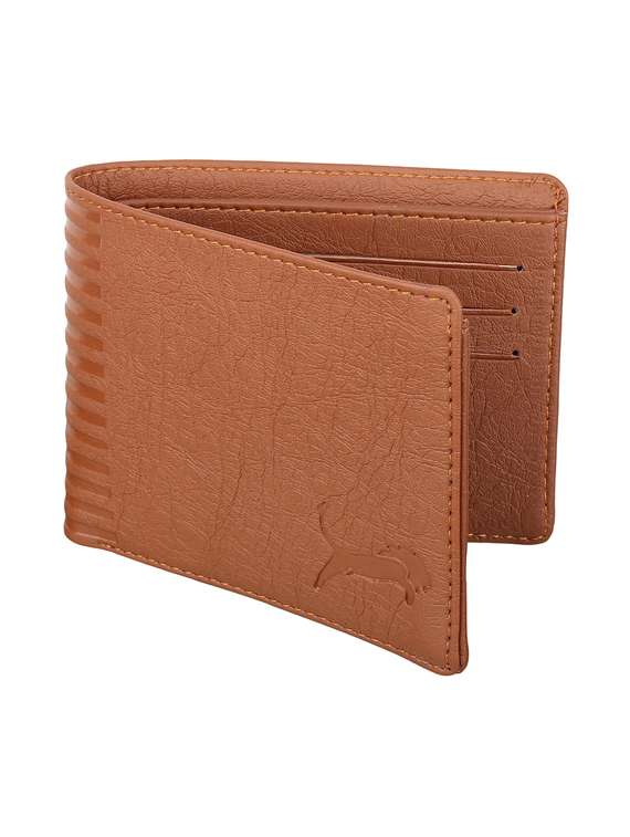 brown leatherette wallet