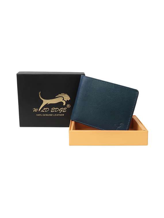 blue genuine leather wallet