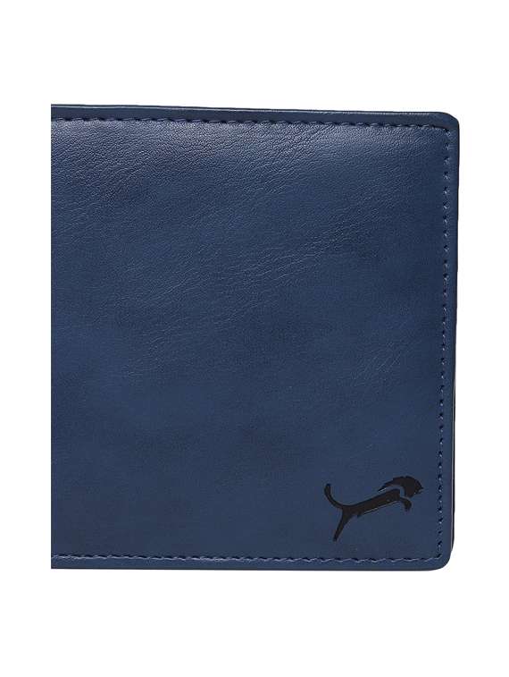 blue genuine leather wallet