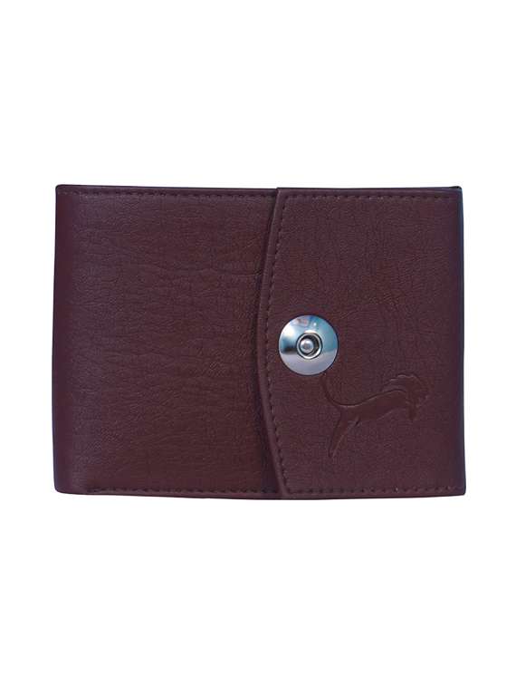 brown leatherette wallet