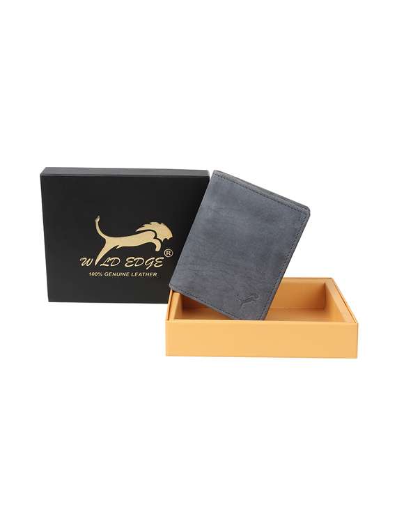 blue genuine leather wallet