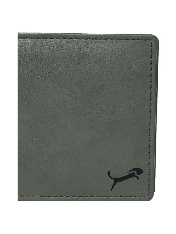 green genuine leather wallet