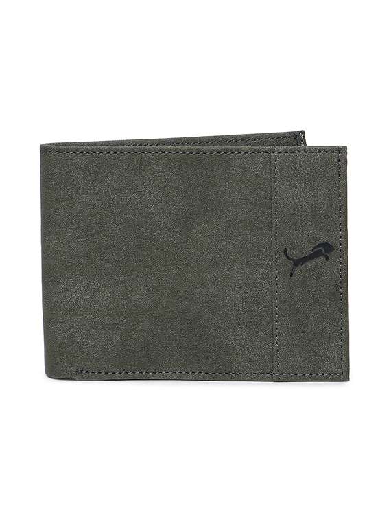 green genuine leather wallet