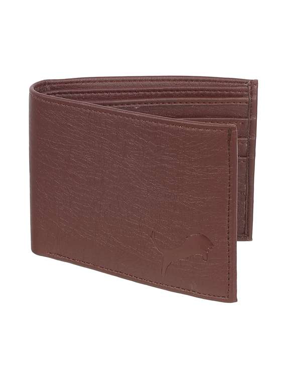 brown leatherette wallet