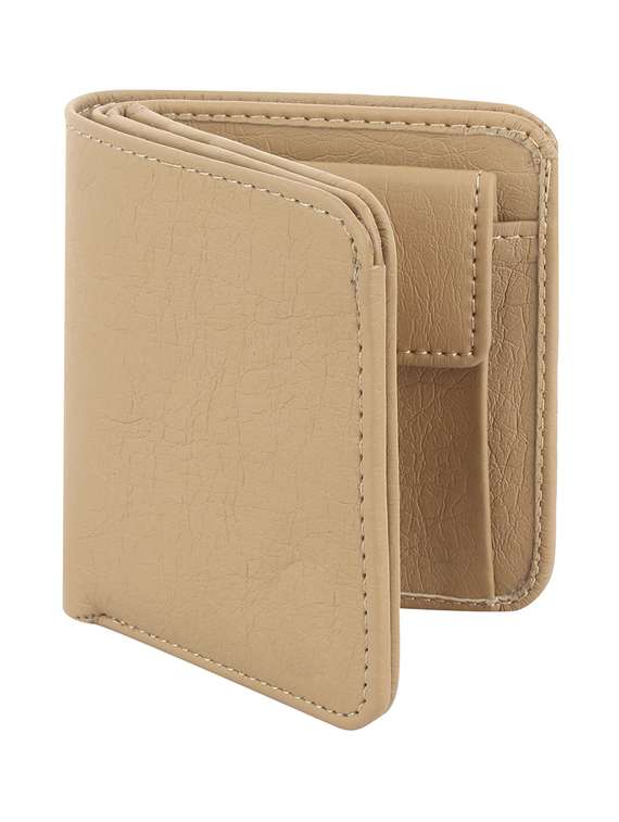 beige leatherette wallet
