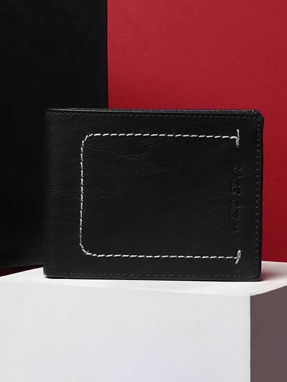 black genuine leather wallet