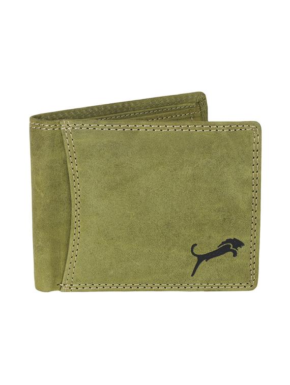 green genuine leather wallet