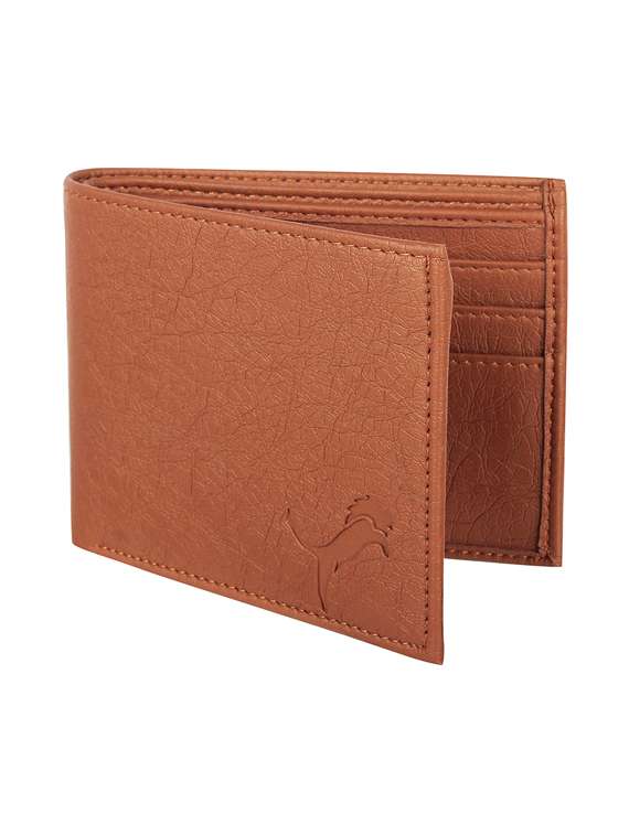 tan leatherette wallet