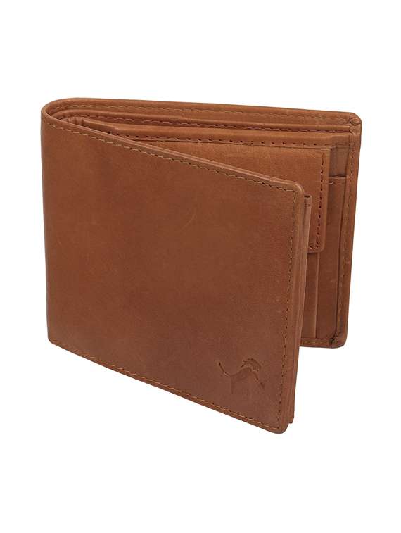 tan genuine leather wallet