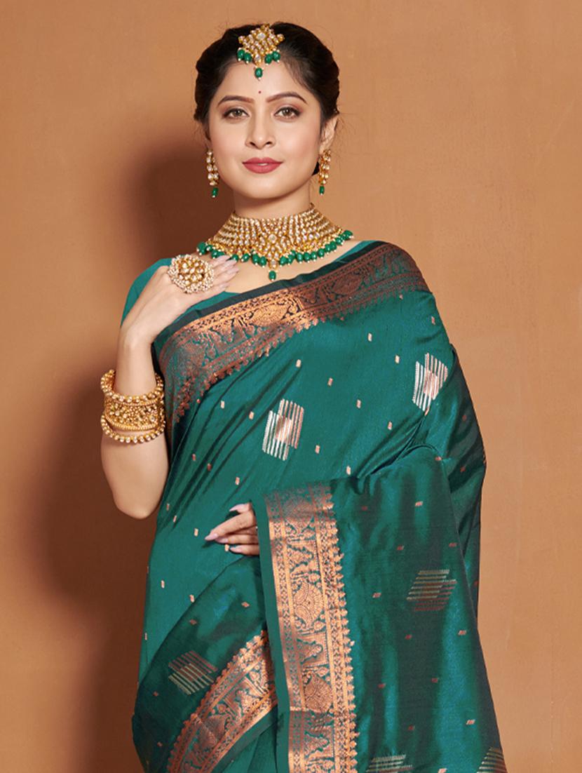 women's banarasi saree with blouse - 19708629 - Standard Image - 2