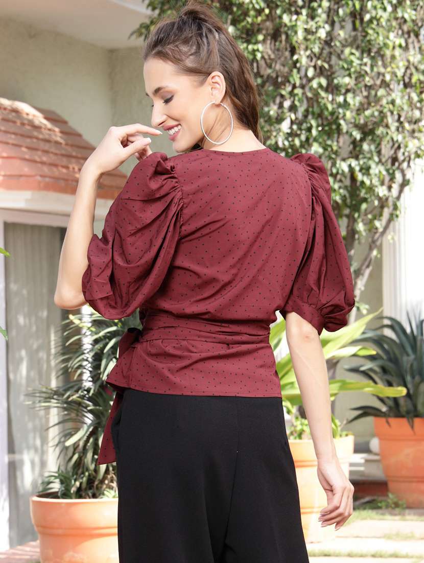 women's wrap v neck top - 19710490 -  Standard Image - 2