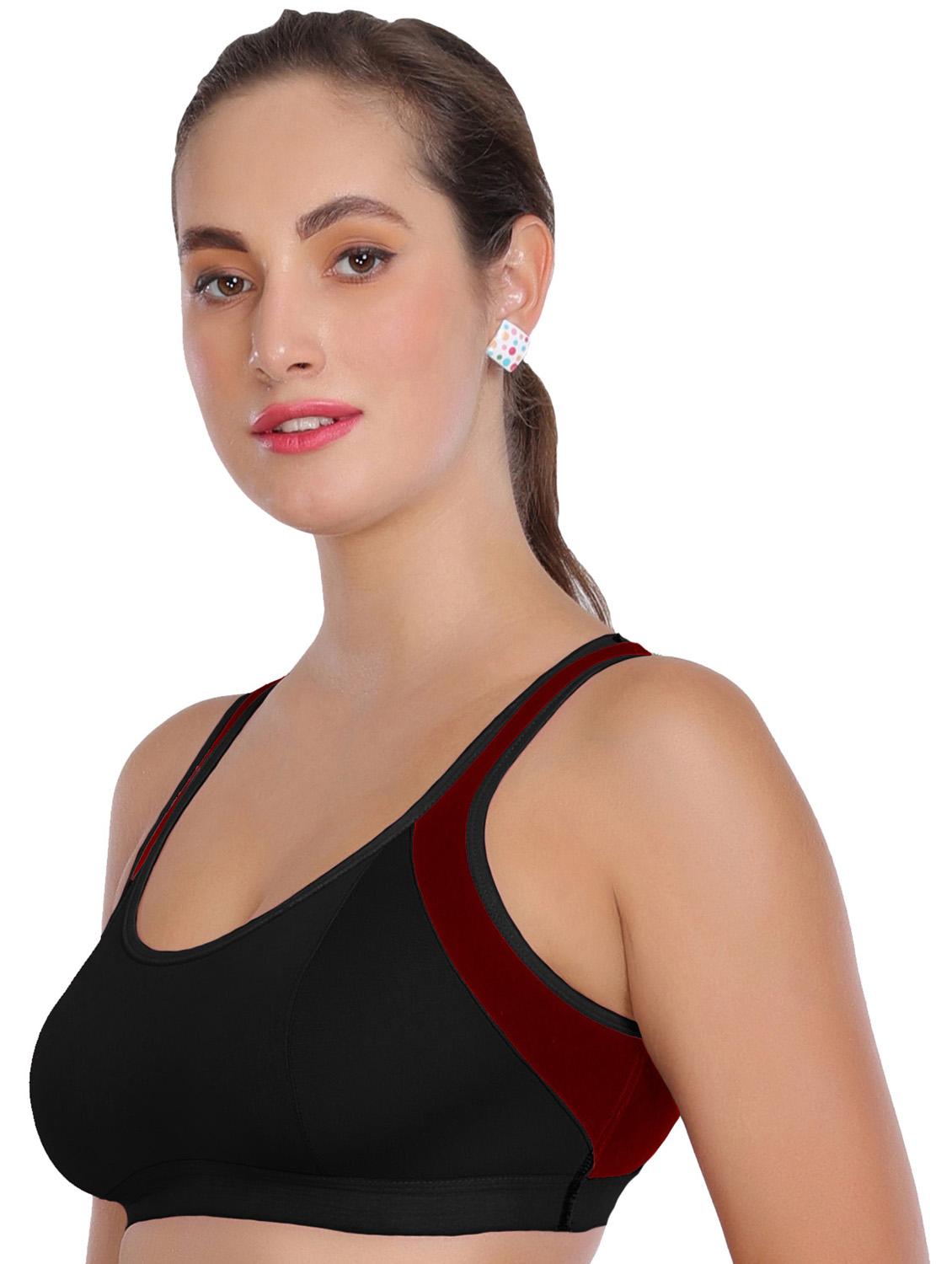 color block lycra sports bra - 19710651 - Standard Image - 2