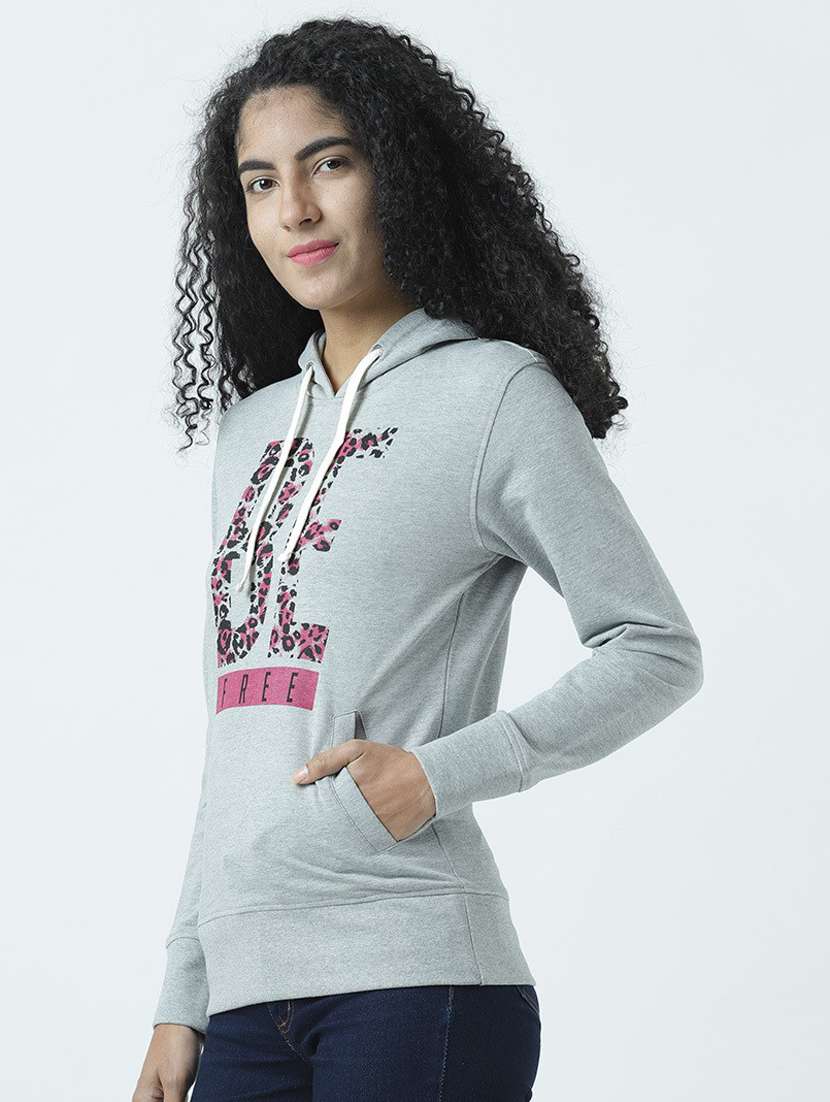 grey printed hooded sweatshirt - 19710882 -  Standard Image - 2
