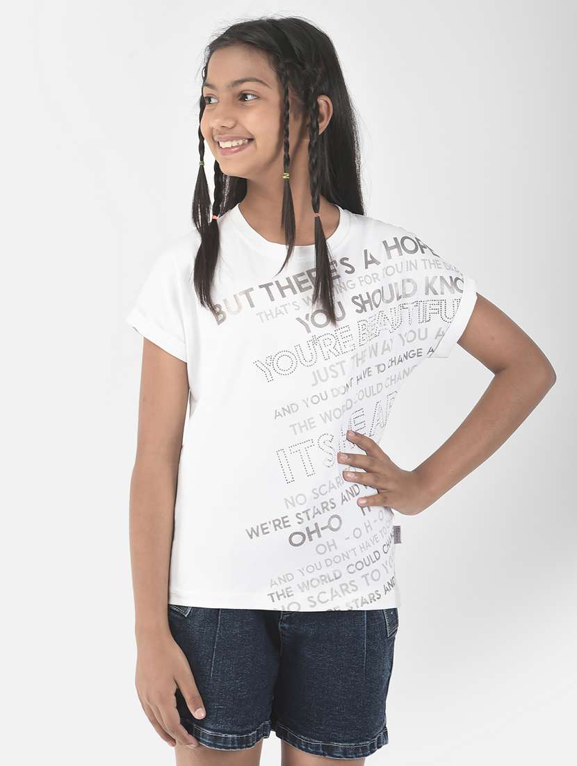 printed cotton blend regular tee