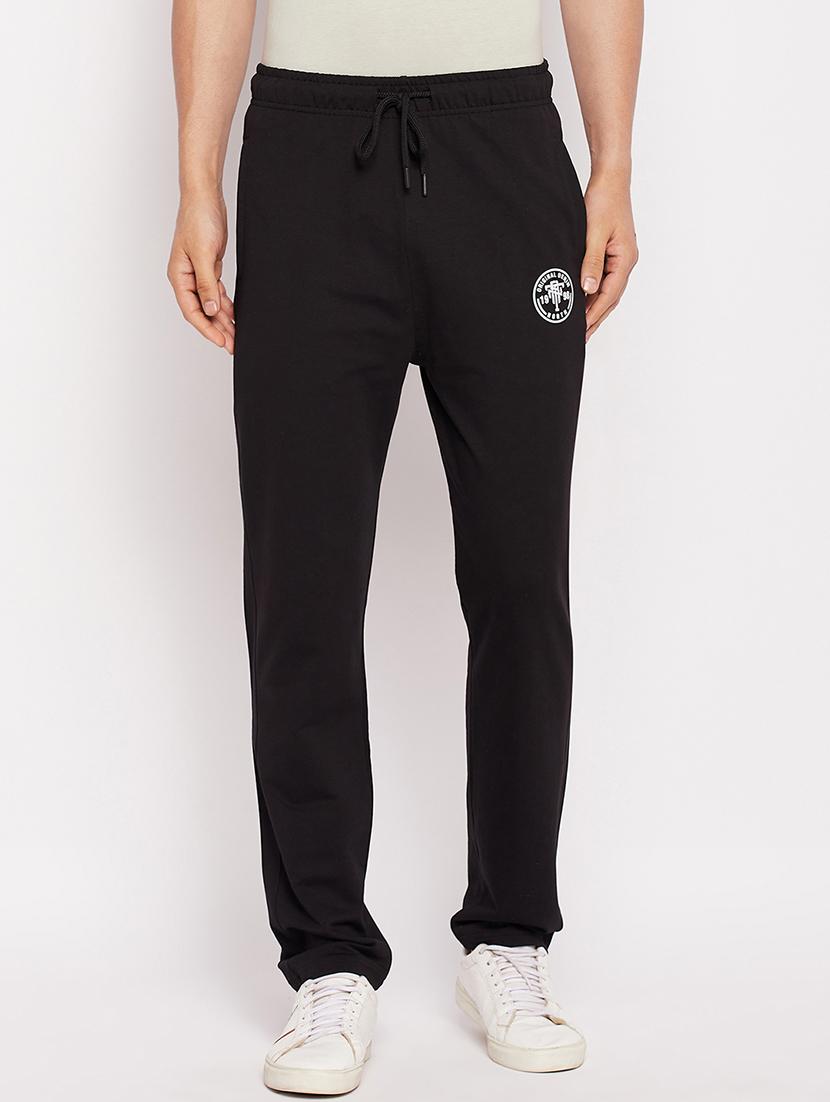 men drawstring waist solid full length track pant - 19714293 - Zoom Image - 0