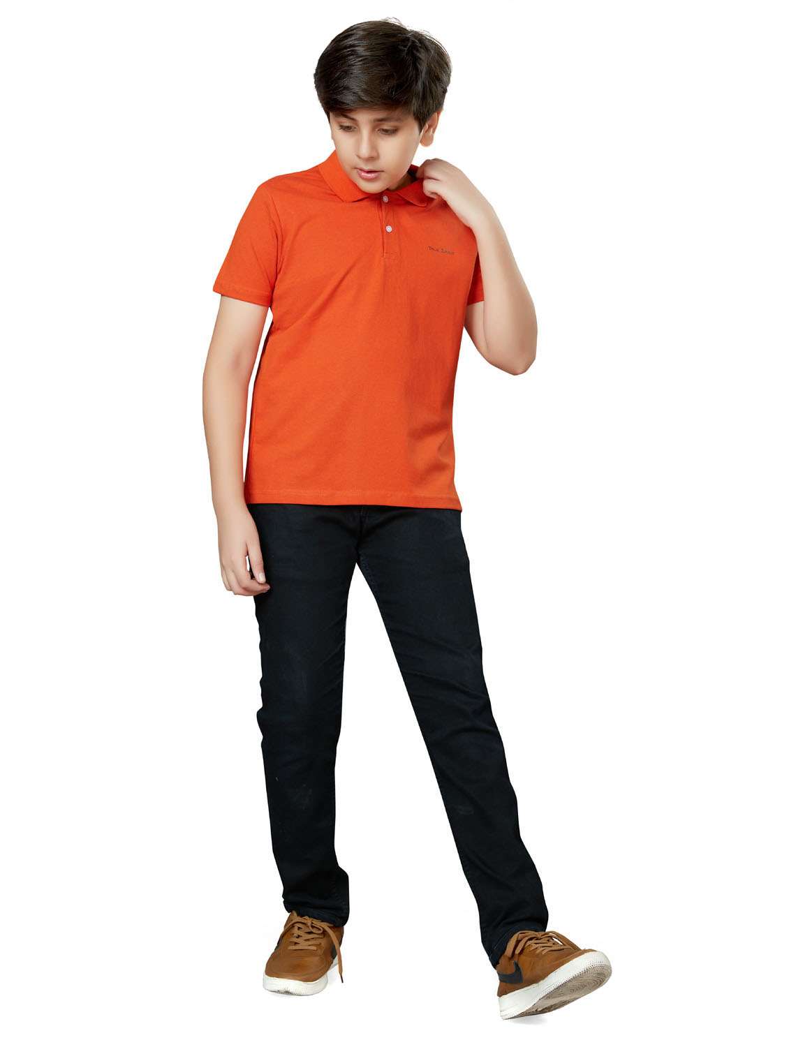 polo neck solid t-shirt