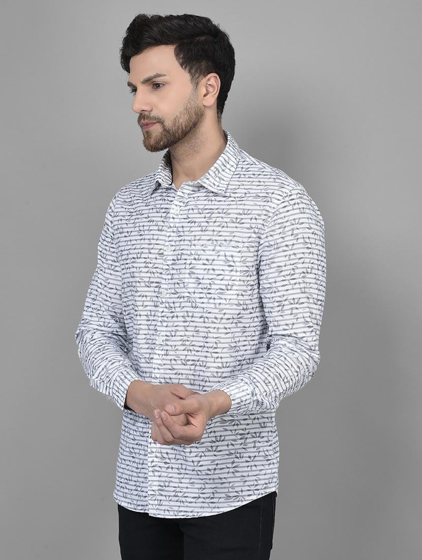 mens leaf print casual shirt - 19716548 - Standard Image - 2