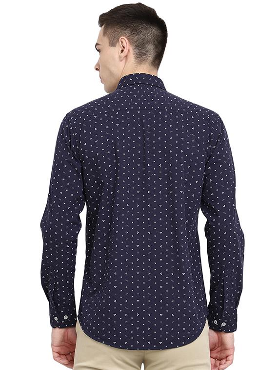 navy blue printed casual shirt - 19717360 - Standard Image - 2