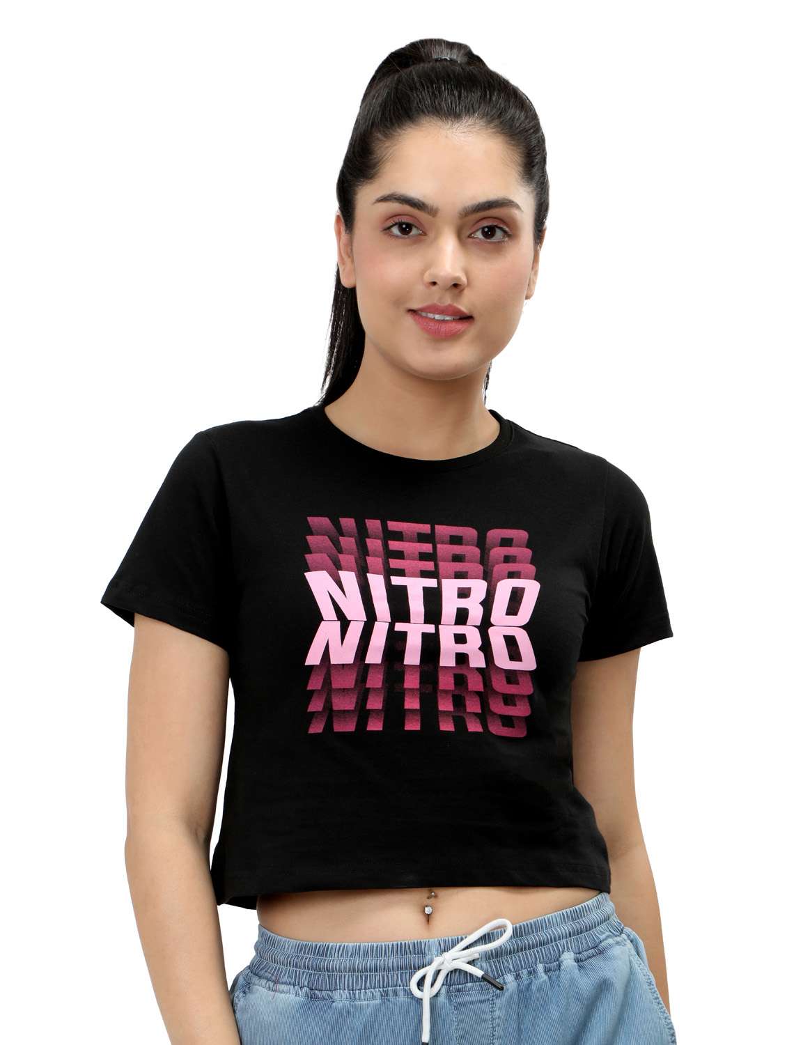 women's crop crew neck top - 19717652 - Zoom Image - 0