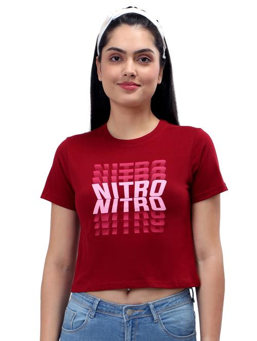 women's crop crew neck top - 19717653 - Standard Image - 0