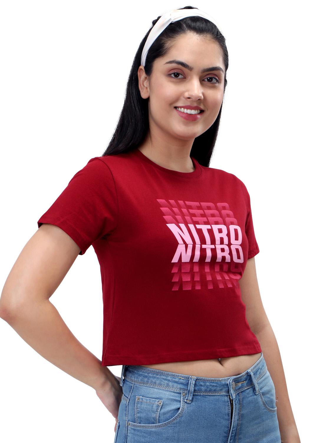women's crop crew neck top - 19717653 - Standard Image - 2