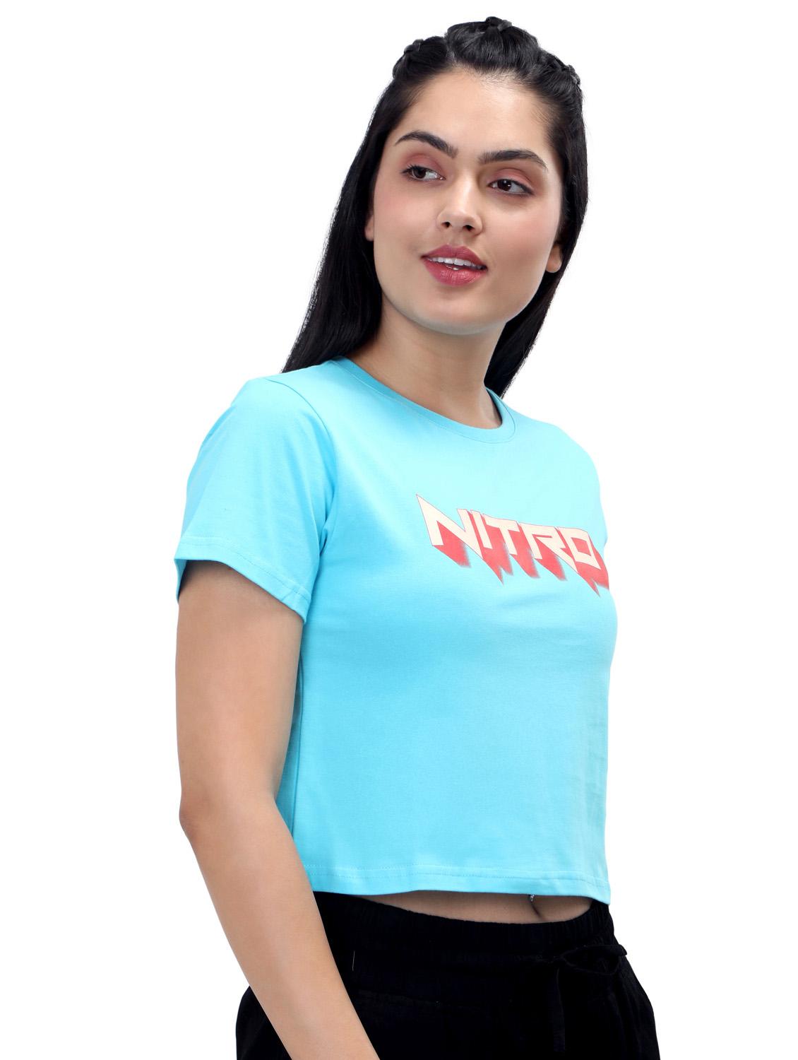 women's crop crew neck top - 19717654 - Standard Image - 2