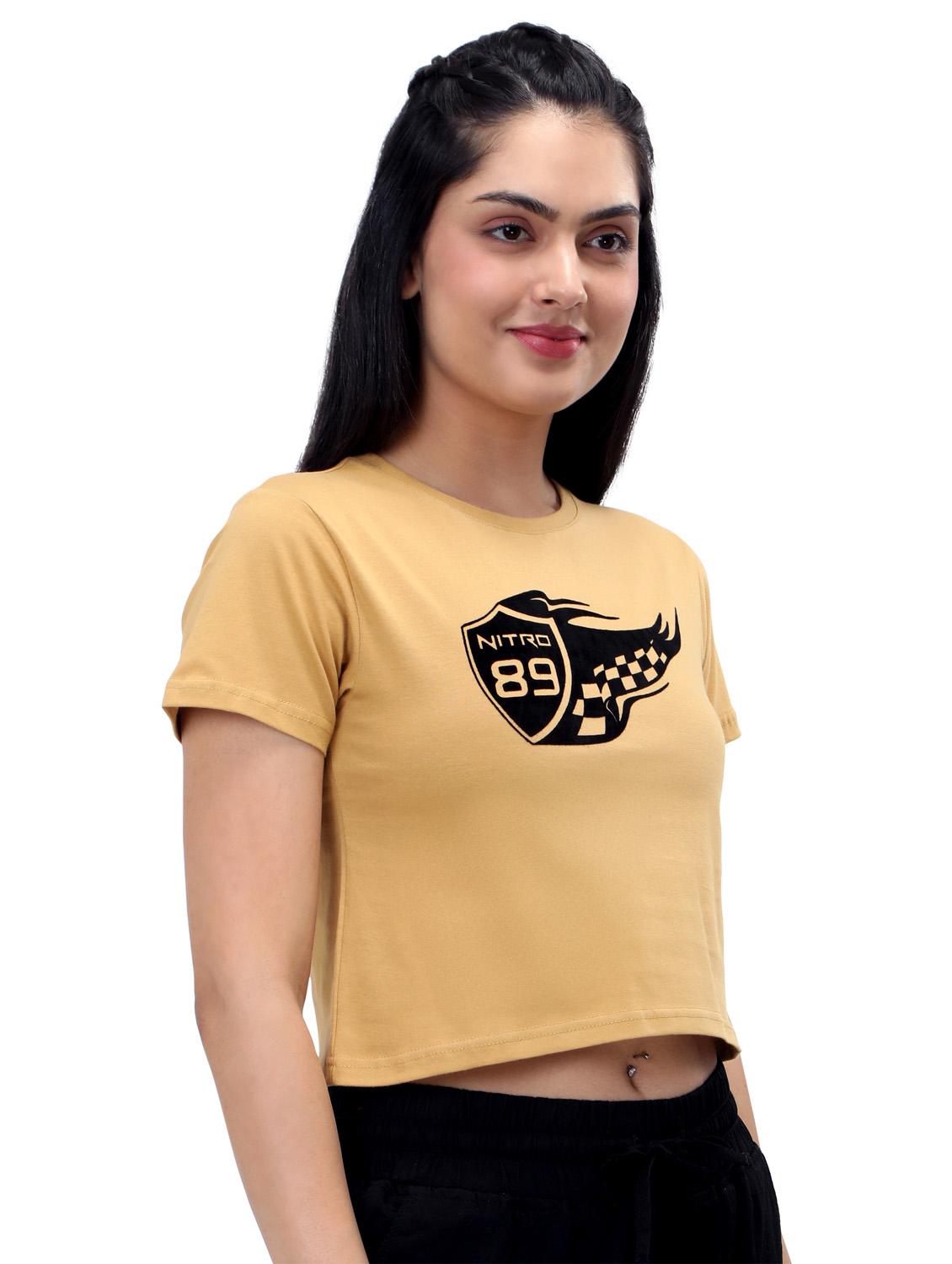 women's crop crew neck top - 19717666 - Standard Image - 2