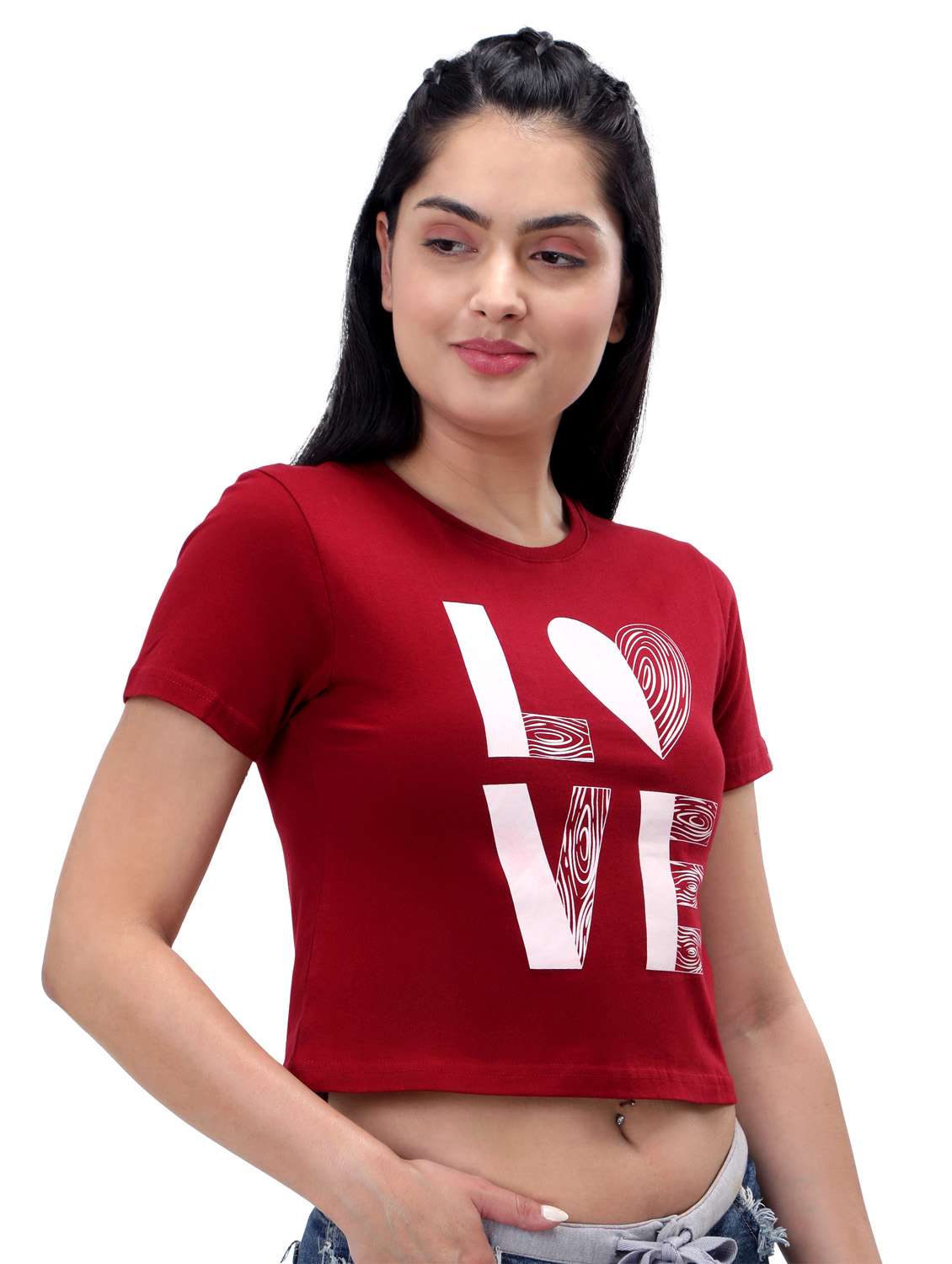 women's crop crew neck top - 19717671 -  Standard Image - 2