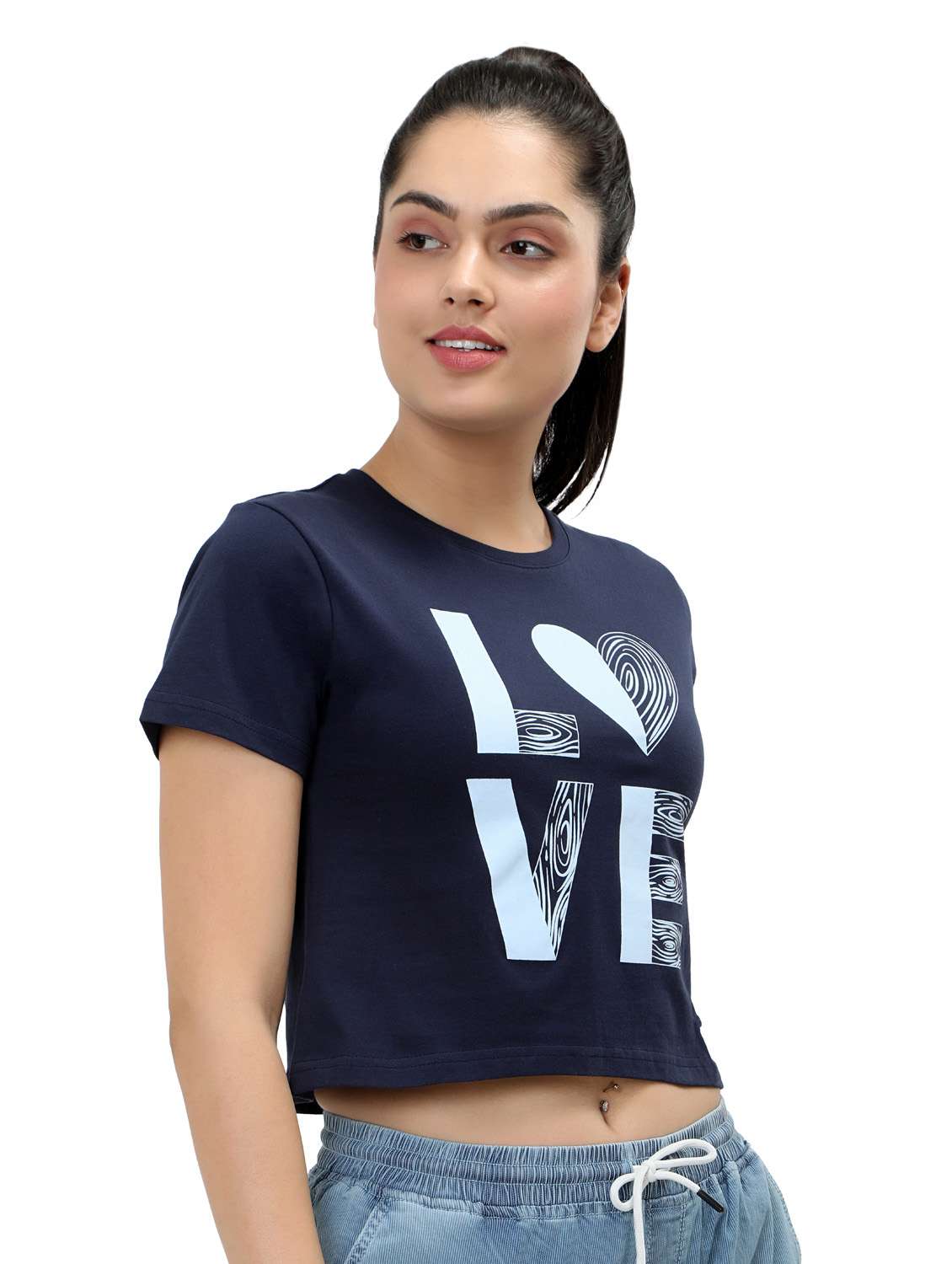 women's crop crew neck top - 19717672 -  Standard Image - 2