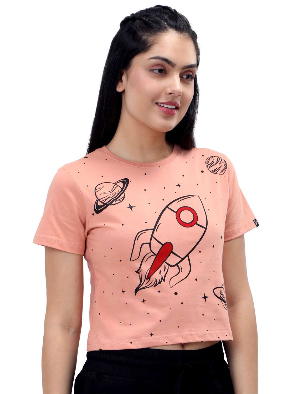 women's crop crew neck top - 19717678 -  Standard Image - 2