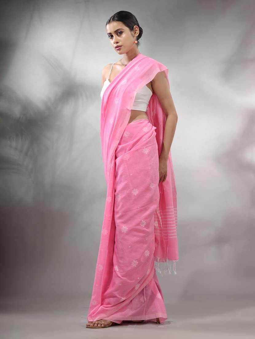 pink cotton saree with blouse - 19717724 -  Standard Image - 2