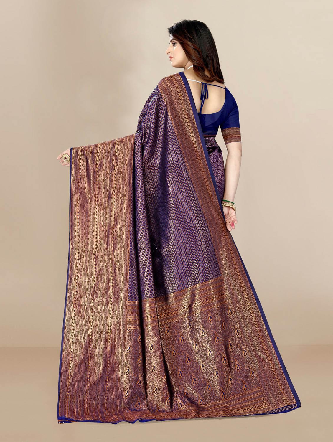 women's self design purple colored saree with blouse - 19717840 - Standard Image - 2