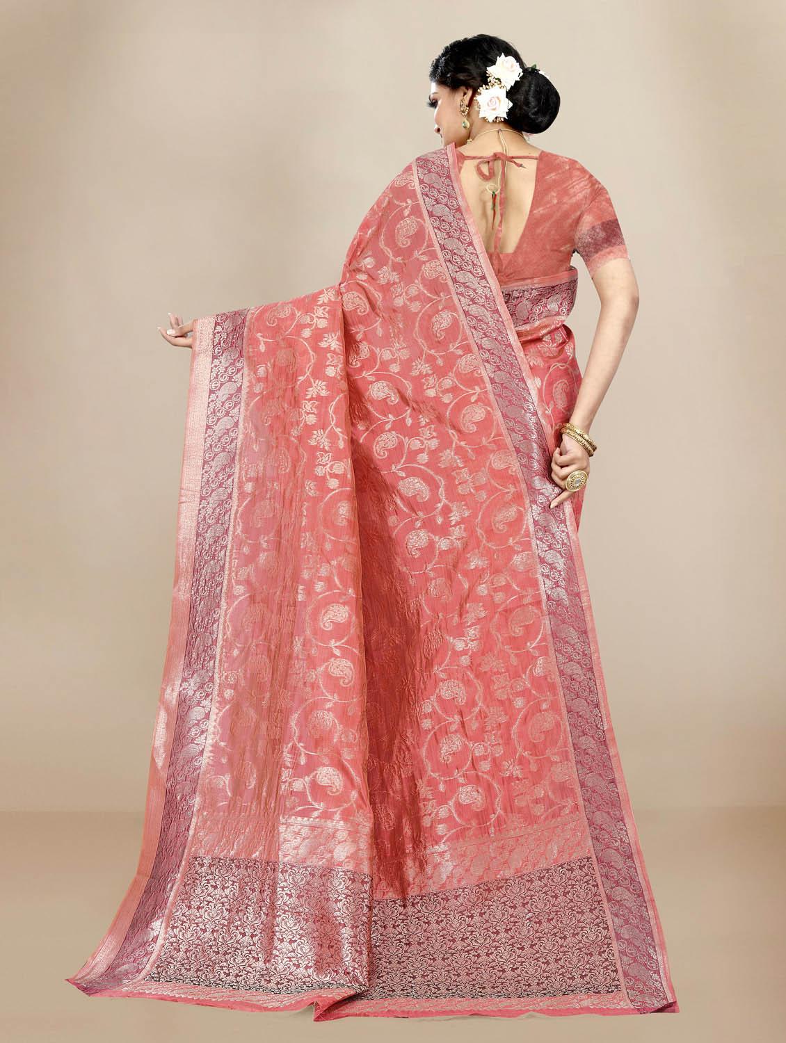 self designed woven saree with blouse - 19717846 - Standard Image - 2